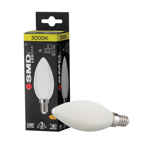 $ ŻARÓWKA E14 LED FILAME 6W WW ML C35 ŚWIEC.4595